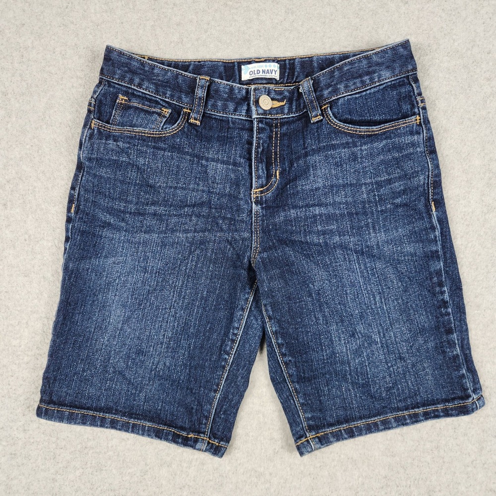 Old Navy‎ Denim Shorts Girls 14 Blue Cotton Stretch Dark Wash 5-Pocket Casual